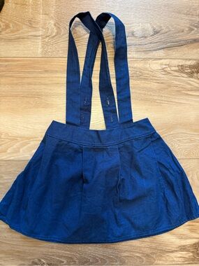 Girls Navy Blue Suspender Skirt - Casual Everyday Style